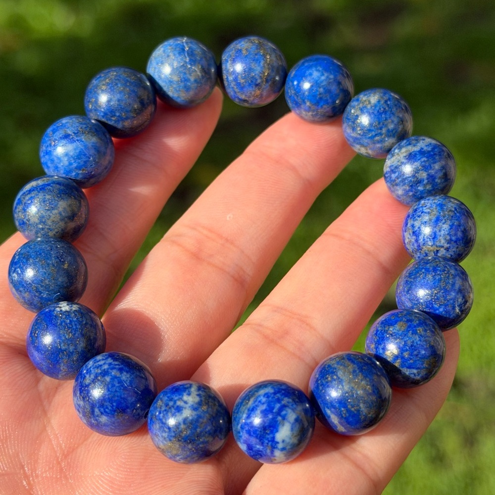 12.5mm stretchable lapis lazupi bracelet 0820